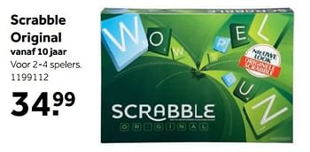 Aanbiedingen Scrabble original - Mattel - Geldig van 25/09/2017 tot 10/12/2017 bij Intertoys