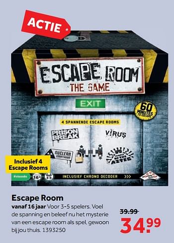 Aanbiedingen Escape room - Identity Games - Geldig van 25/09/2017 tot 10/12/2017 bij Intertoys