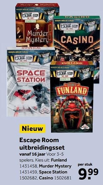 Aanbiedingen Escape room uitbreidingsset funland - Identity Games - Geldig van 25/09/2017 tot 10/12/2017 bij Intertoys