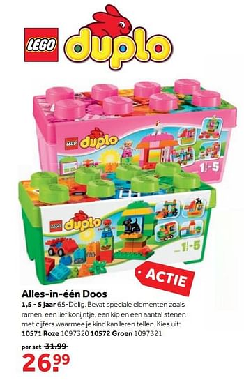 Aanbiedingen Alles-in-één doos 10571 roze - Lego - Geldig van 25/09/2017 tot 10/12/2017 bij Intertoys