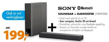 Aanbiedingen Sony soundbar + subwoofer htmt300 - Sony - Geldig van 30/09/2017 tot 08/10/2017 bij Expert