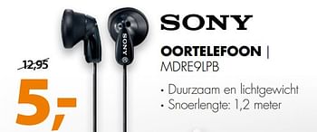 Aanbiedingen Sony oortelefoon mdre9lpb - Sony - Geldig van 30/09/2017 tot 08/10/2017 bij Expert