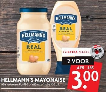 Aanbiedingen Hellmann`s mayonaise - Hellman's - Geldig van 01/10/2017 tot 07/10/2017 bij Deka Markt