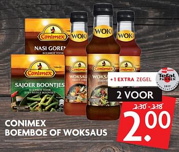 Aanbiedingen Conimex boemboe of woksaus - Conimex - Geldig van 01/10/2017 tot 07/10/2017 bij Deka Markt
