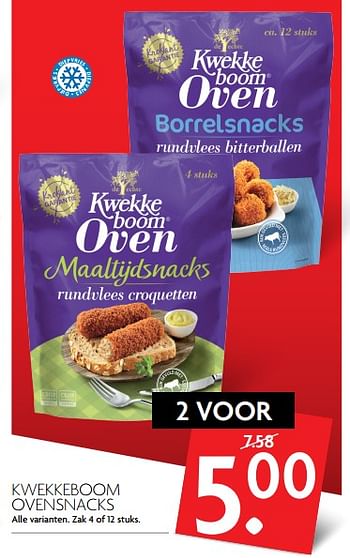 Aanbiedingen Kwekkeboom ovensnacks - KWEKKEBOOM - Geldig van 01/10/2017 tot 07/10/2017 bij Deka Markt
