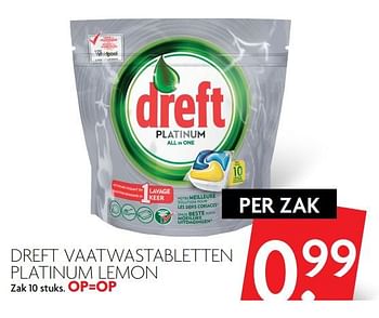 Aanbiedingen Dreft vaatwastabletten platinum lemon - Dreft - Geldig van 01/10/2017 tot 07/10/2017 bij Deka Markt