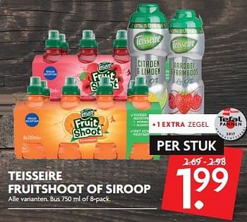 Aanbiedingen Teisseire fruitshoot of siroop - Teisseire - Geldig van 01/10/2017 tot 07/10/2017 bij Deka Markt