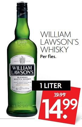 Aanbiedingen William lawson`s whisky - William Lawson's - Geldig van 01/10/2017 tot 07/10/2017 bij Deka Markt