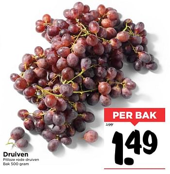 Aanbiedingen Druiven pitloze rode druiven - Huismerk Vomar - Geldig van 01/10/2017 tot 07/10/2017 bij Vomar