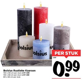 Aanbiedingen Bolsius rustieke kaarsen - Bolsius - Geldig van 01/10/2017 tot 07/10/2017 bij Vomar