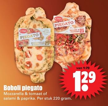 Aanbiedingen Boboli piegato mozzarella + tomaat of salami + paprika - Boboli - Geldig van 01/10/2017 tot 07/10/2017 bij Lekker Doen