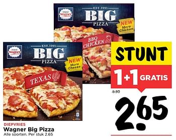 Aanbiedingen Wagner big pizza - Original Wagner - Geldig van 01/10/2017 tot 07/10/2017 bij Vomar