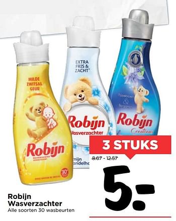 Aanbiedingen Robijn wasverzachter - Robijn - Geldig van 01/10/2017 tot 07/10/2017 bij Vomar