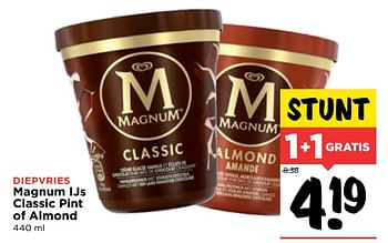 Aanbiedingen Magnum ijs classic pint of almond - Ola - Geldig van 01/10/2017 tot 07/10/2017 bij Vomar