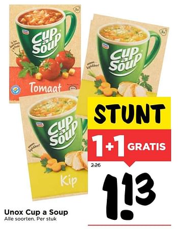 Aanbiedingen Unox cup a soup - Unox - Geldig van 01/10/2017 tot 07/10/2017 bij Vomar