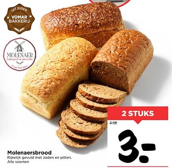 Aanbiedingen Molenaersbrood - Huismerk Vomar - Geldig van 01/10/2017 tot 07/10/2017 bij Vomar