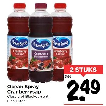 Aanbiedingen Ocean spray cranberrysap - Ocean Spray - Geldig van 01/10/2017 tot 07/10/2017 bij Vomar