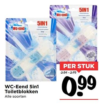 Aanbiedingen Wc-eend 5in1 toiletblokken - WC Eend - Geldig van 01/10/2017 tot 07/10/2017 bij Vomar