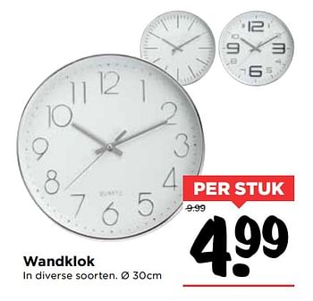Aanbiedingen Wandklok - Huismerk Vomar - Geldig van 01/10/2017 tot 07/10/2017 bij Vomar