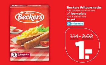Aanbiedingen Beckers frituursnacks of loempia`s - Beckers - Geldig van 01/10/2017 tot 07/10/2017 bij Plus