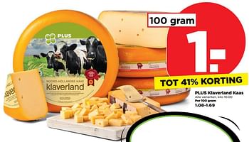 Aanbiedingen Plus klaverland kaas - Huismerk - Plus - Geldig van 01/10/2017 tot 07/10/2017 bij Plus