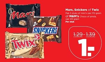 Aanbiedingen Mars, snickers of twix - Huismerk - Plus - Geldig van 01/10/2017 tot 07/10/2017 bij Plus