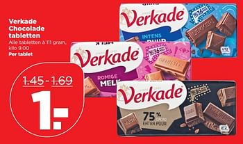 Aanbiedingen Verkade chocolade tabletten - Verkade - Geldig van 01/10/2017 tot 07/10/2017 bij Plus