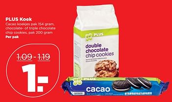 Aanbiedingen Plus koek cacao koekjes - Huismerk - Plus - Geldig van 01/10/2017 tot 07/10/2017 bij Plus