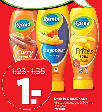 Aanbiedingen Remia snacksaus - Remia - Geldig van 01/10/2017 tot 07/10/2017 bij Plus