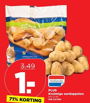 Aanbiedingen Plus kruimige aardappelen - Huismerk - Plus - Geldig van 01/10/2017 tot 07/10/2017 bij Plus