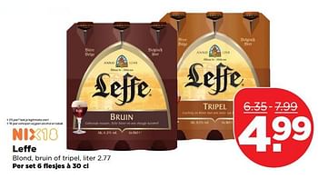Aanbiedingen Leffe blond, bruin of tripel - Leffe - Geldig van 01/10/2017 tot 07/10/2017 bij Plus