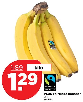 Aanbiedingen Plus fairtrade bananen - Fair Trade - Geldig van 01/10/2017 tot 07/10/2017 bij Plus