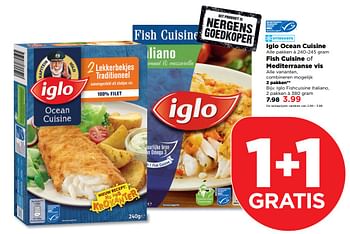 Aanbiedingen Iglo fishcuisine italiano - Iglo - Geldig van 01/10/2017 tot 07/10/2017 bij Plus