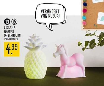 Aanbiedingen Ledlamp ananas of eenhoorn - Huismerk - Xenos - Geldig van 01/10/2017 tot 15/10/2017 bij Xenos