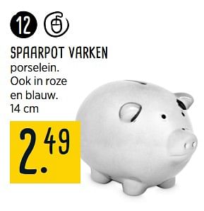 Aanbiedingen Spaarpot varken porselein - Huismerk - Xenos - Geldig van 01/10/2017 tot 15/10/2017 bij Xenos