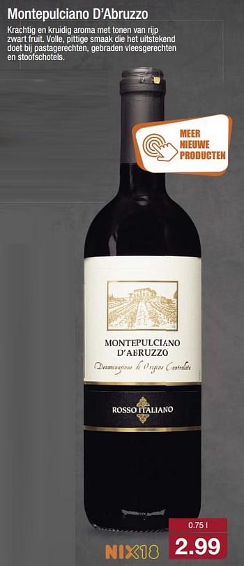 Aanbiedingen Montepulciano d`abruzzo - Rode wijnen - Geldig van 02/10/2017 tot 08/10/2017 bij Aldi