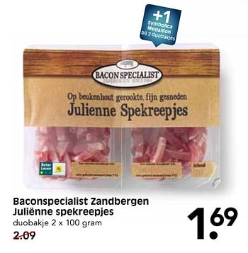 Aanbiedingen Baconspecialist zandbergen juliënne spekreepjes - Zandbergen - Geldig van 01/10/2017 tot 07/10/2017 bij Em-té
