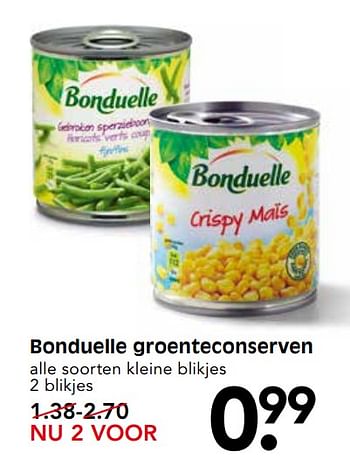 Aanbiedingen Bonduelle groenteconserven - Bonduelle - Geldig van 01/10/2017 tot 07/10/2017 bij Em-té