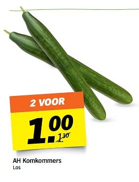 Aanbiedingen Ah komkommers - Huismerk - Albert Heijn - Geldig van 02/10/2017 tot 08/10/2017 bij Albert Heijn