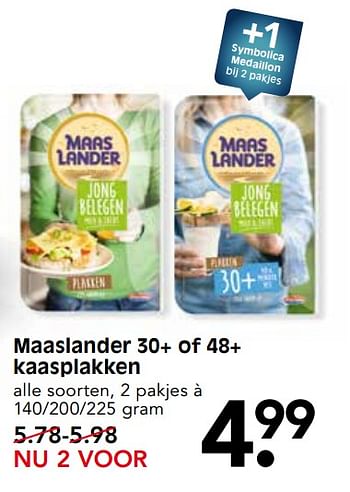 Aanbiedingen Maaslander 30+ of 48+ kaasplakken - Maaslander - Geldig van 01/10/2017 tot 07/10/2017 bij Em-té