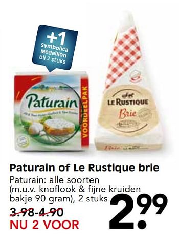 Aanbiedingen Paturain of le rustique brie - Huismerk - Em-té - Geldig van 01/10/2017 tot 07/10/2017 bij Em-té