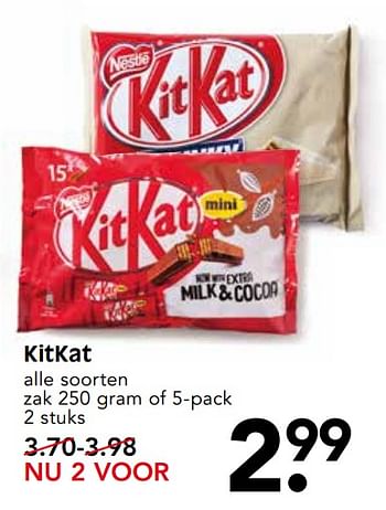 Aanbiedingen Kitkat - Nestlé - Geldig van 01/10/2017 tot 07/10/2017 bij Em-té