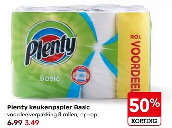 Aanbiedingen Plenty keukenpapier basic - Plenty - Geldig van 01/10/2017 tot 07/10/2017 bij Em-té