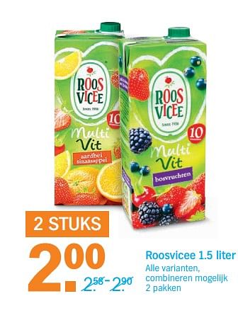 Aanbiedingen Roosvicee - Roosvicee - Geldig van 02/10/2017 tot 08/10/2017 bij Albert Heijn