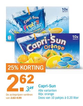 Aanbiedingen Orange - Capri-Sun - Geldig van 02/10/2017 tot 08/10/2017 bij Albert Heijn