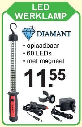 Aanbiedingen Diamant led werklamp - Diamant - Geldig van 25/09/2017 tot 14/10/2017 bij Van Cranenbroek