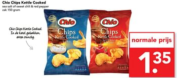 Aanbiedingen Chio chips kettle cooked sea salt of sweet chili + red pepper - Chio - Geldig van 02/10/2017 tot 07/10/2017 bij Deen Supermarkten