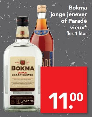 Aanbiedingen Bokma jonge jenever of parade vieux - BOKMA - Geldig van 02/10/2017 tot 07/10/2017 bij Deen Supermarkten