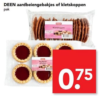 Aanbiedingen Deen aardbeiengebakjes of kletskoppen - Huismerk deen supermarkt - Geldig van 02/10/2017 tot 07/10/2017 bij Deen Supermarkten