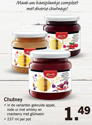 Aanbiedingen Chutney - Kania - Geldig van 02/10/2017 tot 08/10/2017 bij Lidl